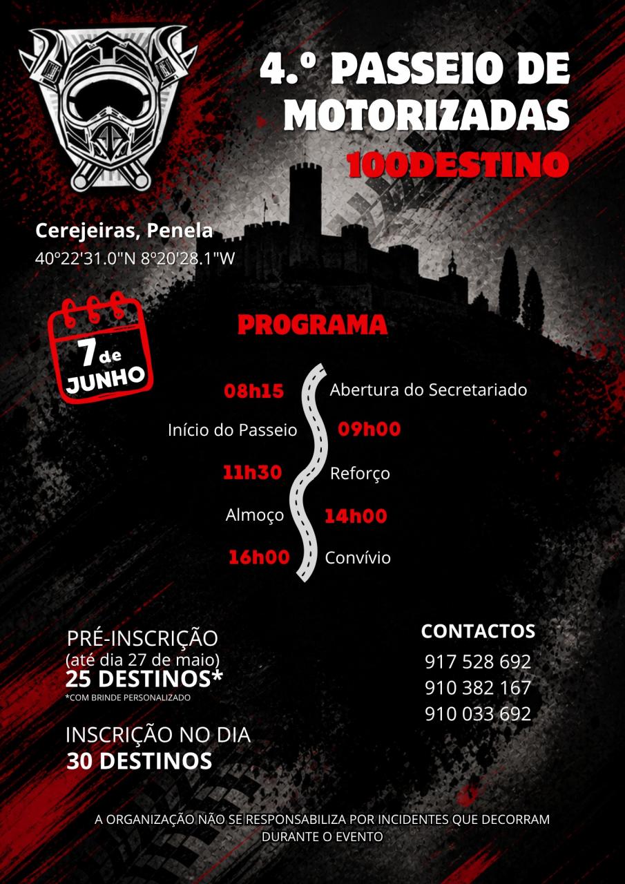 4.&ordm; Passeio de Motorizadas em Cerejeiras, Penela